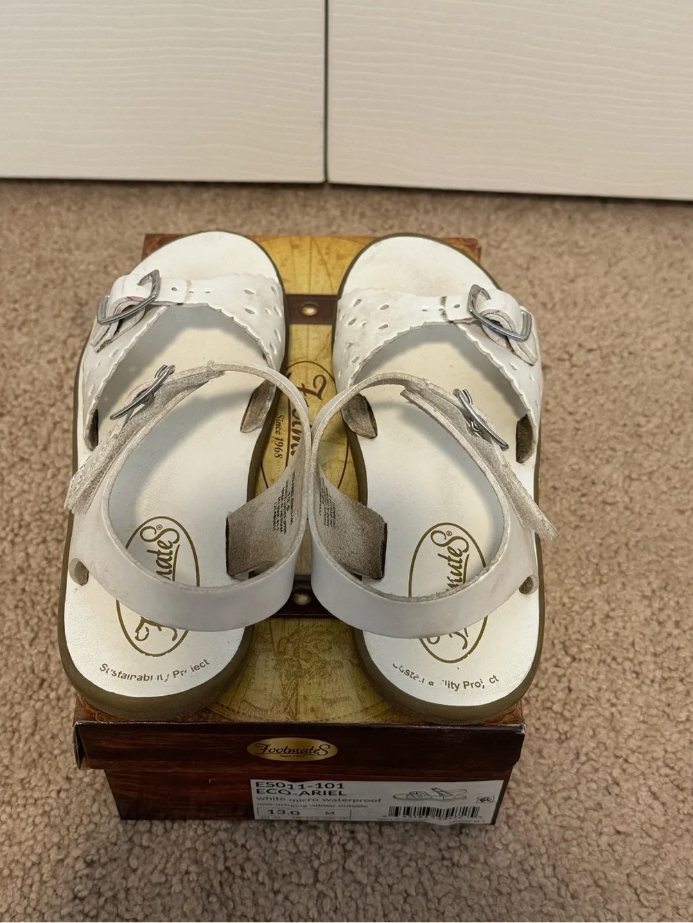 Footmates Ariel White Girls Sandals Size 13